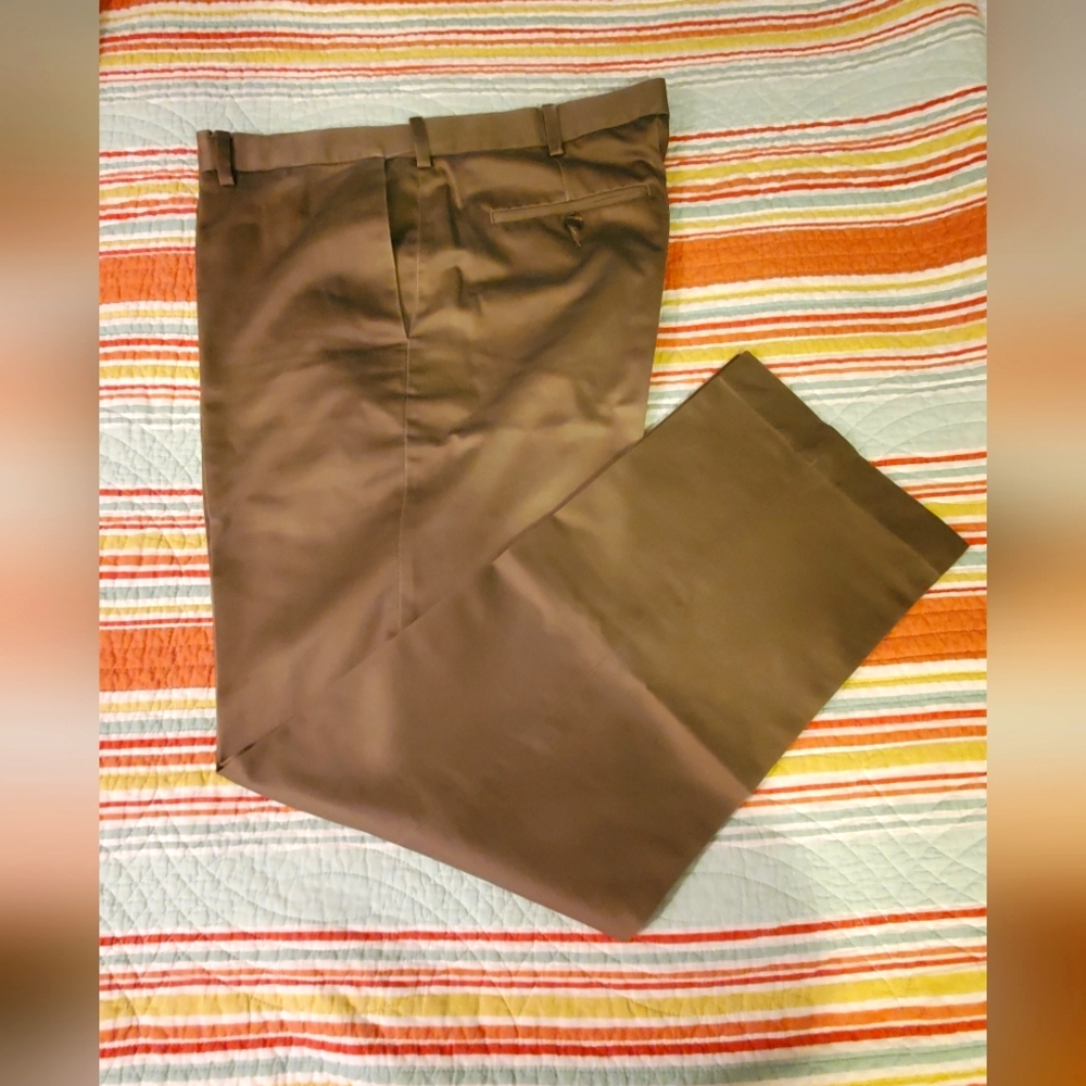 Men's Perry Ellis Khaki Brown Dress Pants 36x32
